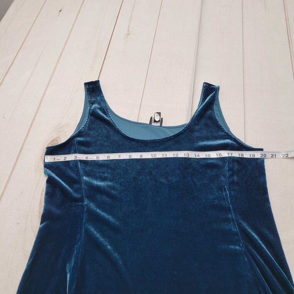 Eileen Fisher silk blue velvet A-line long midi maxi dress tank glam luxury - Picture 5 of 6